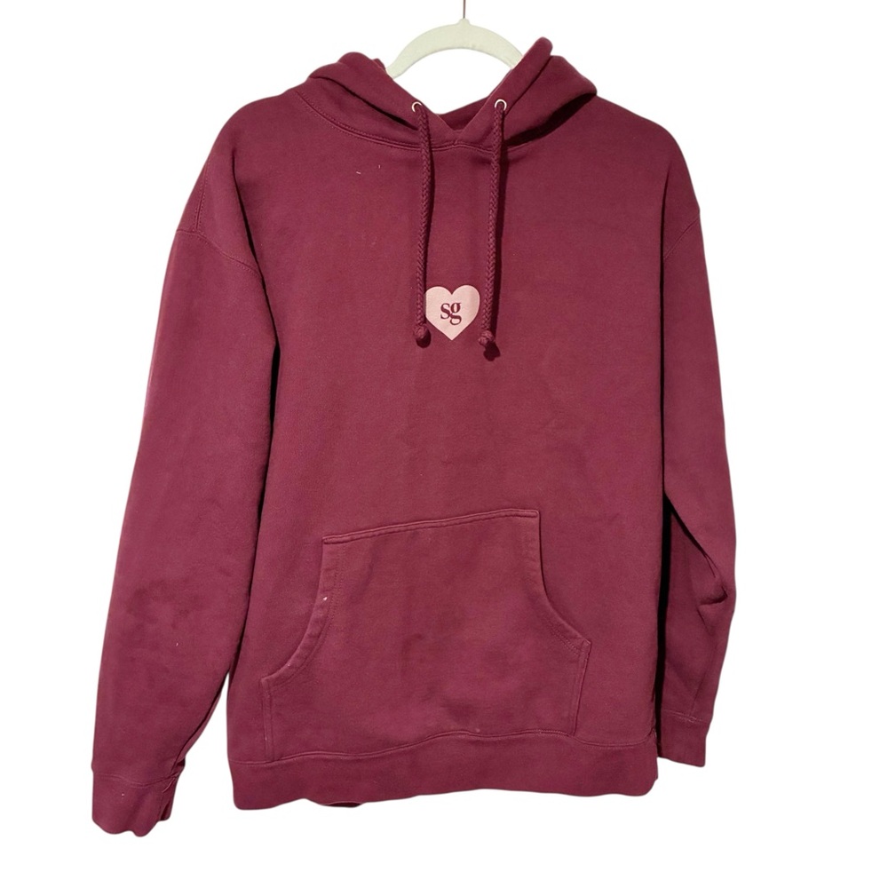 Selena Gomez Burgundy Hoodie Can’t Get Enough Pullover Sweatshirt Size Large‎